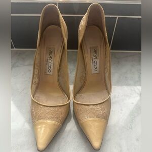 Jimmy Choo Nude Lace Heels